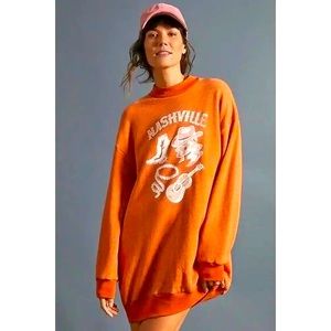 Anthropologie Saturday/Sunday Vintage Nashville Sweatshirt Tunic/Dress Sz L